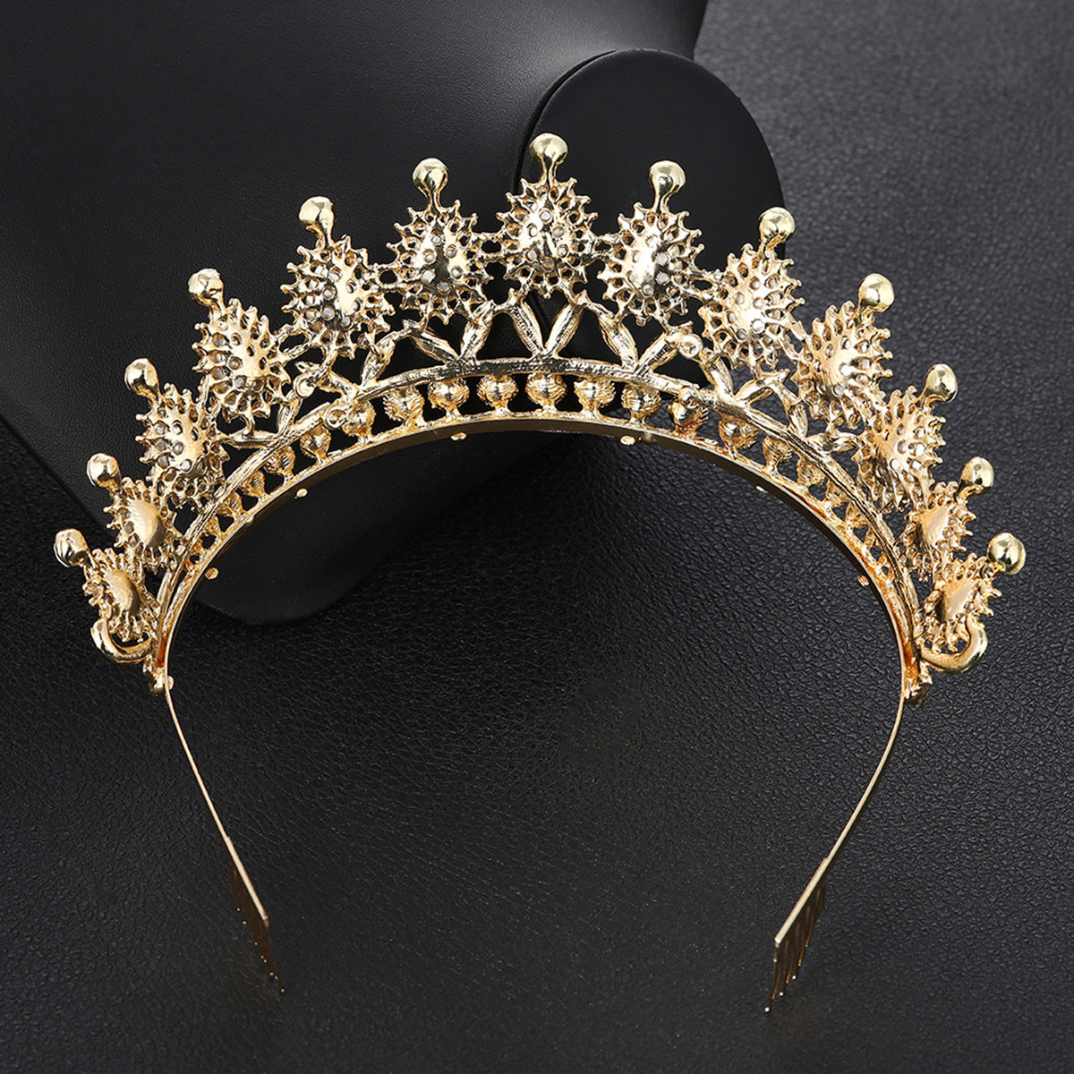 Bridal Ornament Three-piece Alloy Necklace Crown Earrings Women's New