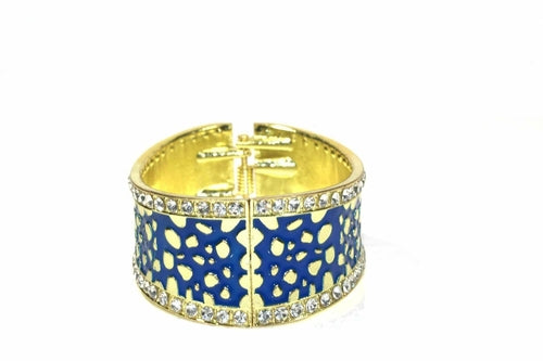 Leopard Design Hinged Cuff Bangle