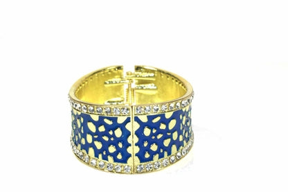 Leopard Design Hinged Cuff Bangle