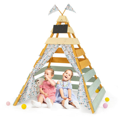 Triangle Hideaway Playhouse with Removable Chalkboard for Indoor and