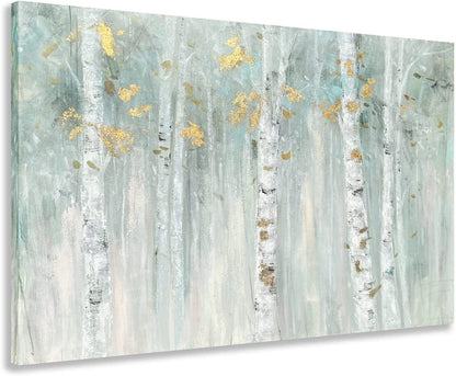 Gold Foil Birch Tree Canvas Wall Art