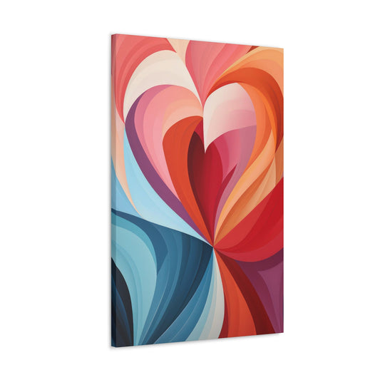 Wall Art Decor - Canvas Print Artwork - Multicolor Heart Illustration