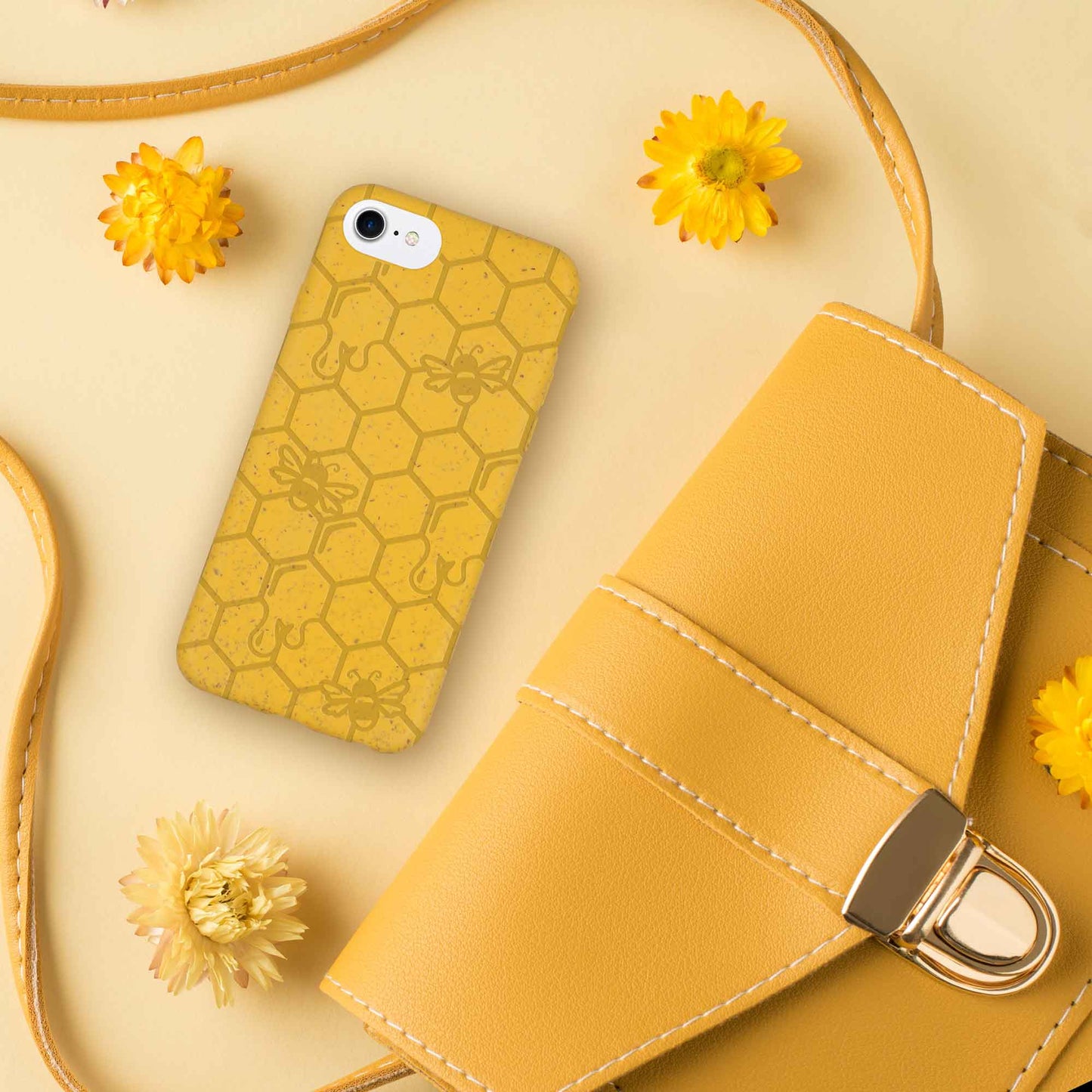 Honey Bee -  Biodegradable phone case - Yellow, Orange and Black