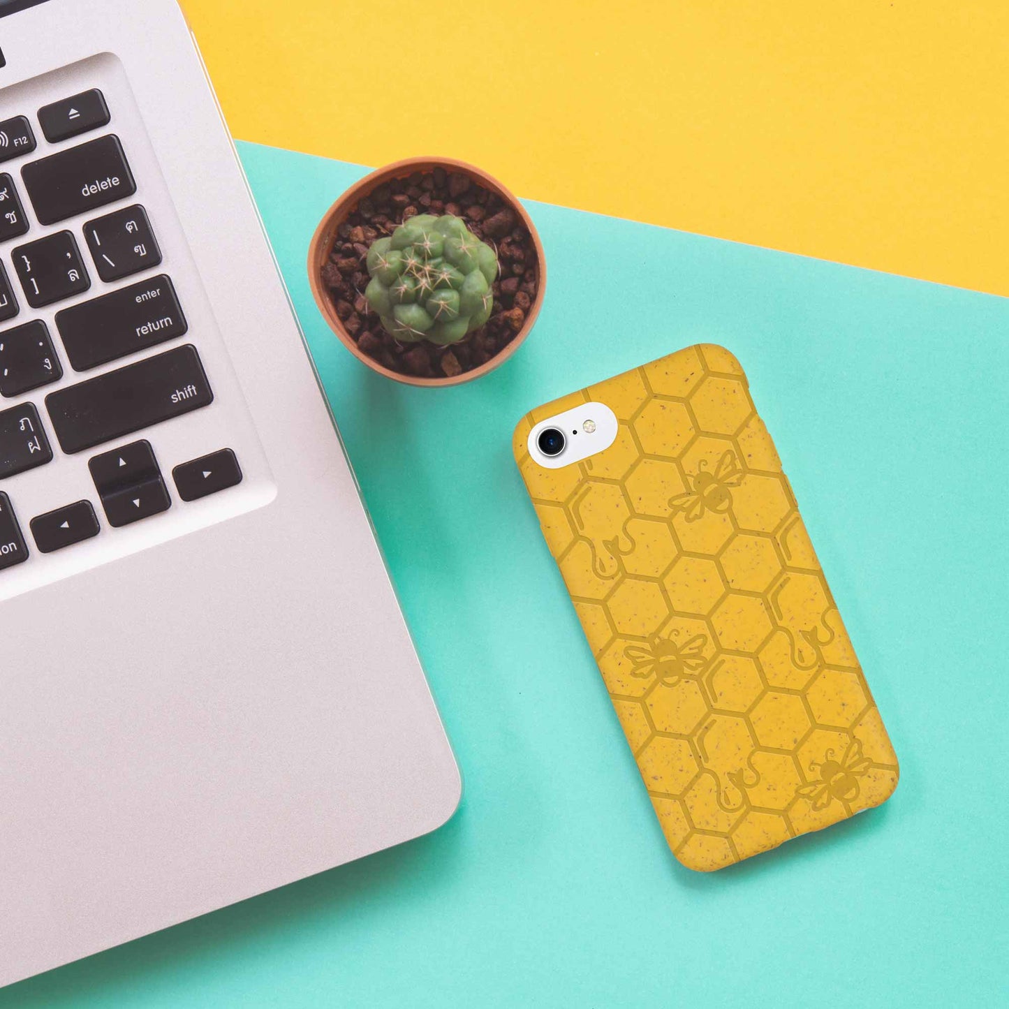 Honey Bee -  Biodegradable phone case - Yellow, Orange and Black