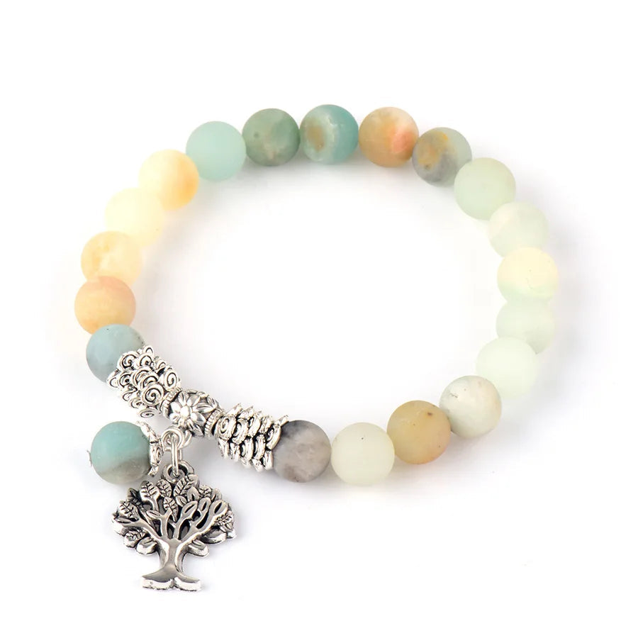 Tree of Life Amazonite Charm Bracelet