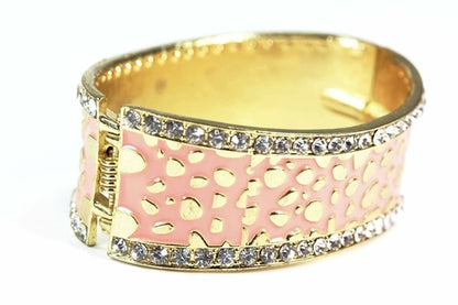 Leopard Design Hinged Cuff Bangle