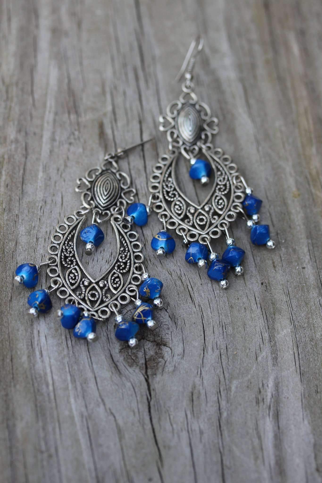 Breezy Skies Scroll Work Style Earrings