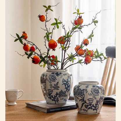 Blue and White Porcelain Floral Vase