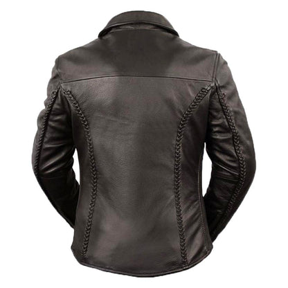 Classic - Women's Motorcycle Leather Jacket Coat