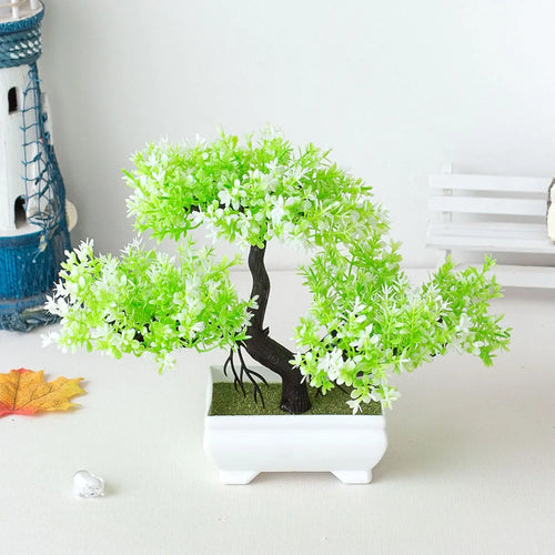 Artificial Plastic Plants Bonsai Small Tree Pot Potted Flower Garden