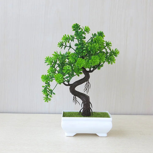 Artificial Plastic Plants Bonsai Small Tree Pot Potted Flower Garden