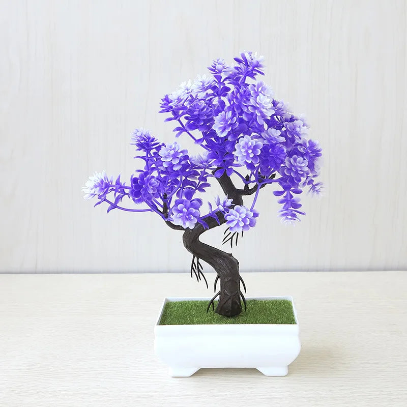 Artificial Plastic Plants Bonsai Small Tree Pot Potted Flower Garden