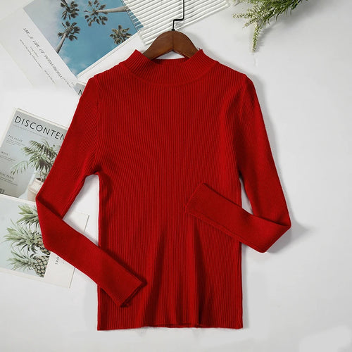 Women Turtleneck Sweater Knitted Soft Pullovers cashmere Jumpers Basic