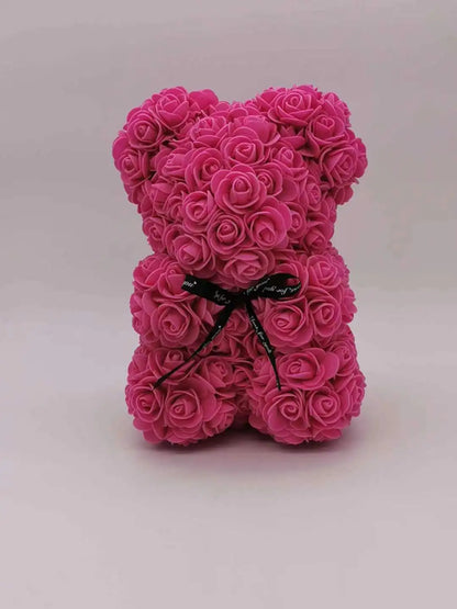 Rose bear teddy bear, 25cm flower bear teddy bear, Valentine's Day