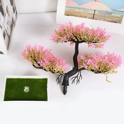 Artificial Plants Bonsai Small Tree Pot Fake Plant Flowers Potted