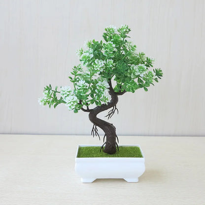 Artificial Plastic Plants Bonsai Small Tree Pot Potted Flower Garden