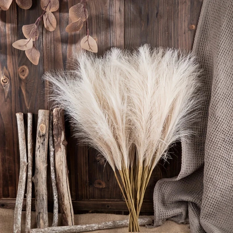 10pcs Faux Pampas Grass, Pampas Grass For Floor Vase, Pampas Grass