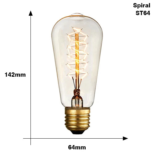 Retro Edison Bulb E27 220V 40W ST64 G80 G95 G125 Ampoule Vintage