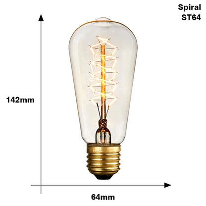 Retro Edison Bulb E27 220V 40W ST64 G80 G95 G125 Ampoule Vintage