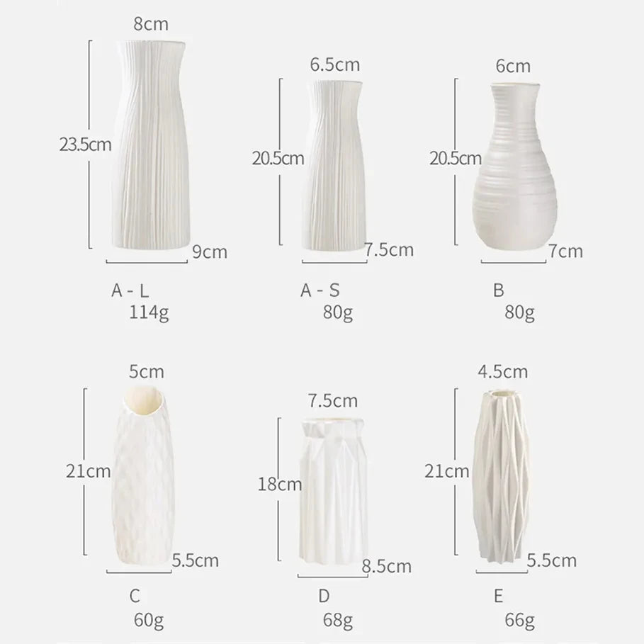 1pc Nordic Plastic Vase Simple Small Fresh Flower Pot Storage Bottle