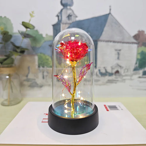 Valentines Day Gift for Girlfriend Eternal Rose LED Light Foil Flower