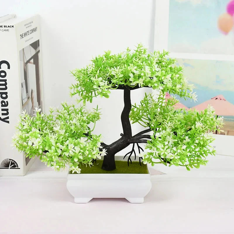 Artificial Plants Bonsai Small Tree Pot Fake Plant Flowers Potted