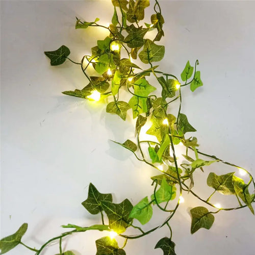 Flower Green Leaf String Lights Artificial Vine Fairy Lights Battery