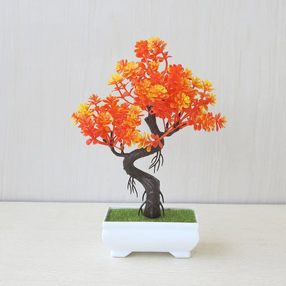 Artificial Plastic Plants Bonsai Small Tree Pot Potted Flower Garden