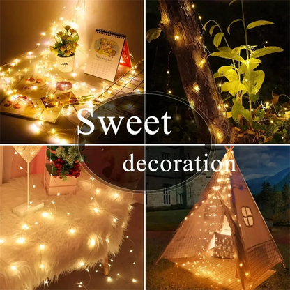 LED Curtain String Lights Copper Wire Fairy Lights Garland For New