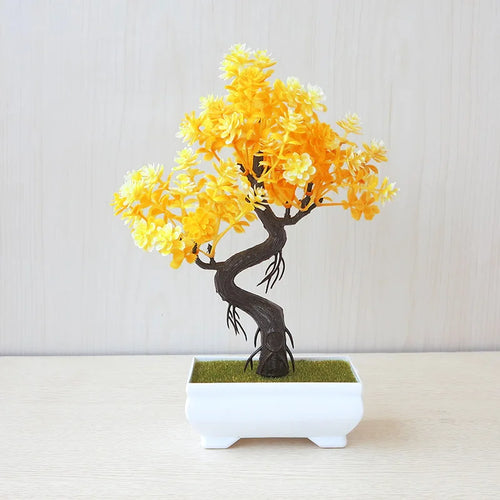 Artificial Plastic Plants Bonsai Small Tree Pot Potted Flower Garden