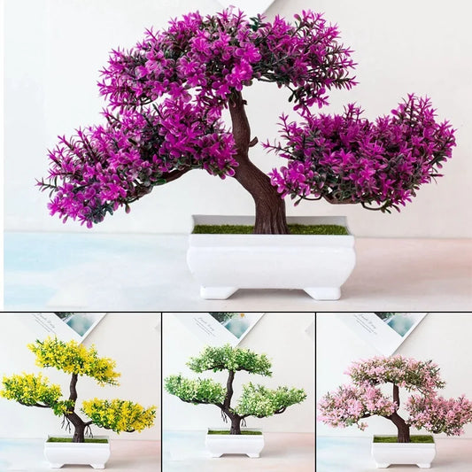 Artificial Plastic Plants Bonsai Small Tree Pot Potted Flower Wedding