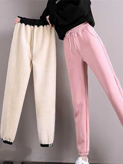 Women Winter Warm Leggings Thick Trousers Warm Fleece Plus Size Long