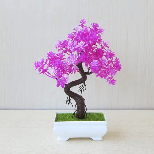 Artificial Plastic Plants Bonsai Small Tree Pot Potted Flower Garden