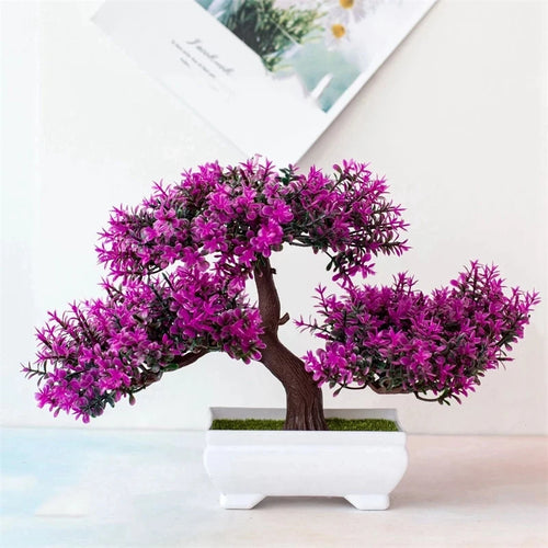 Artificial Plants Bonsai Small Tree Pot Fake Plant Flowers Potted