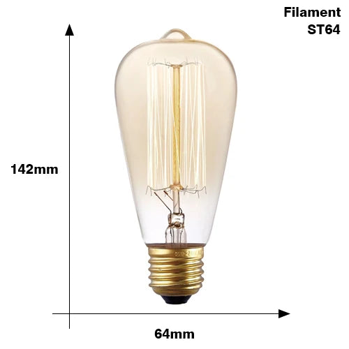 Retro Edison Bulb E27 220V 40W ST64 G80 G95 G125 Ampoule Vintage