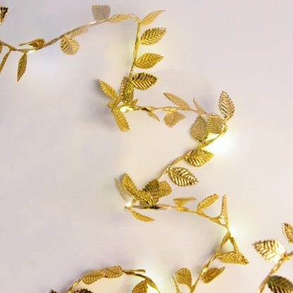 Golden silver Tiny Leaf Led Copper Wire Fairy String Lights Garland