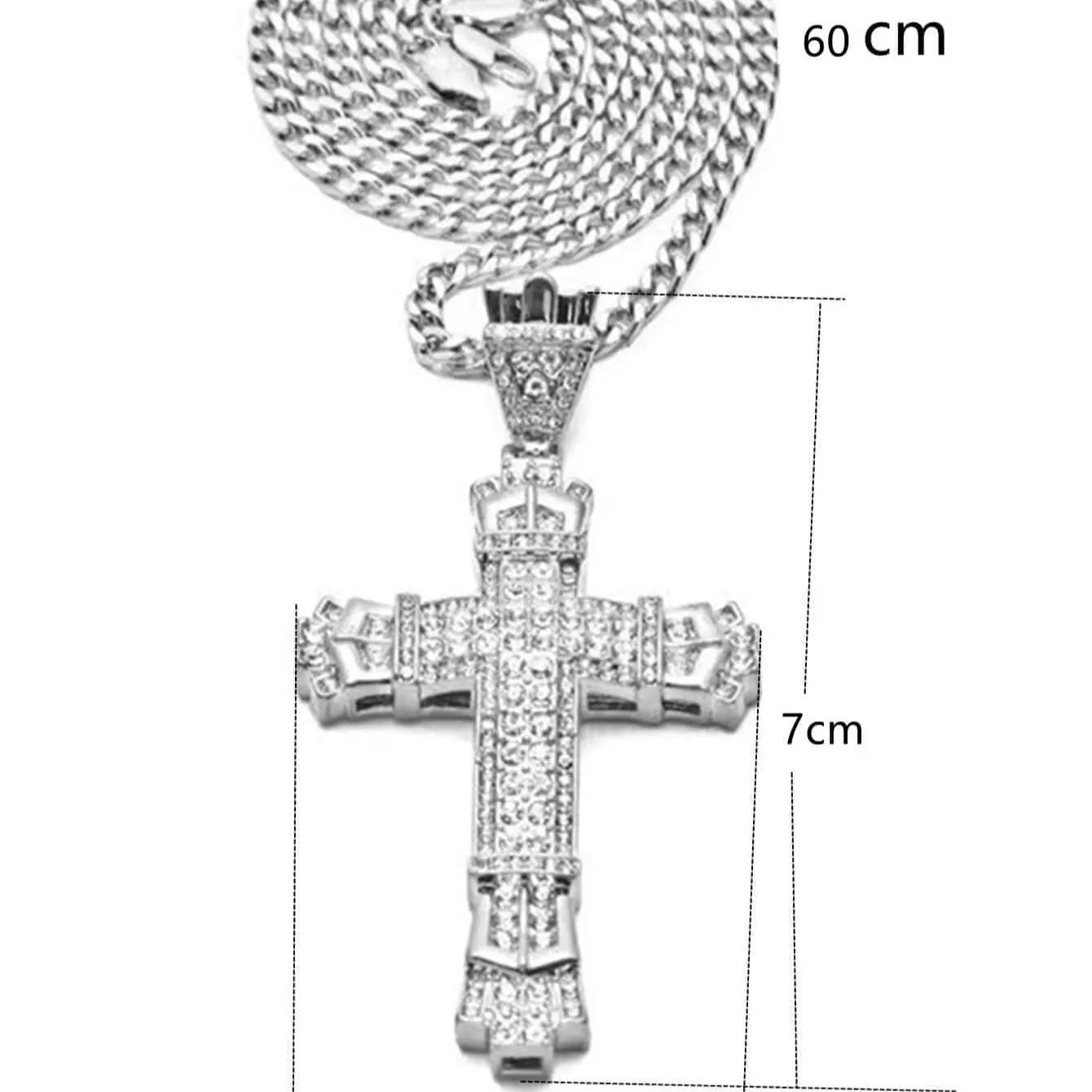 1 Simple Style MEN'S Rhinestone Christian Cross Rhinestone Pendant