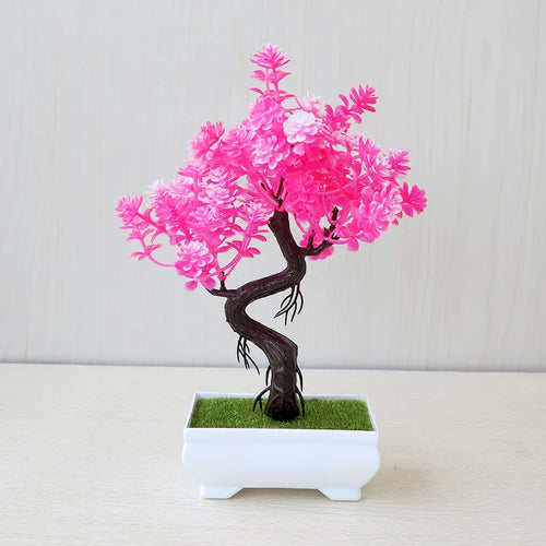 Artificial Plastic Plants Bonsai Small Tree Pot Potted Flower Garden