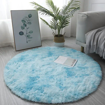 Super Soft Plush Round Rug Mat Fluffy White Carpets For Living Room