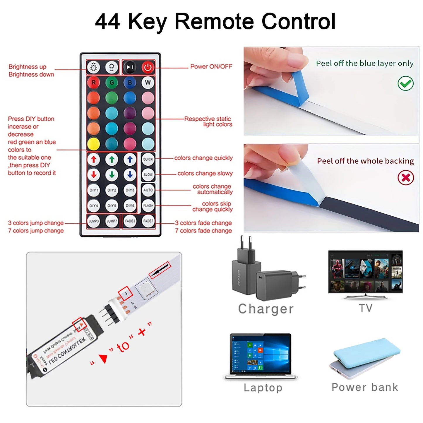 Led Lights for Room RGB Led Strip Color Changing RGB Tape Lights for