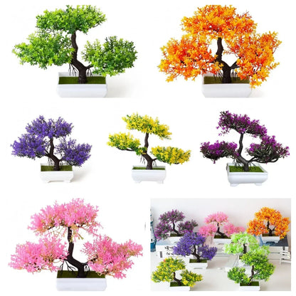 Artificial Plastic Plants Bonsai Small Tree Pot Potted Flower Wedding