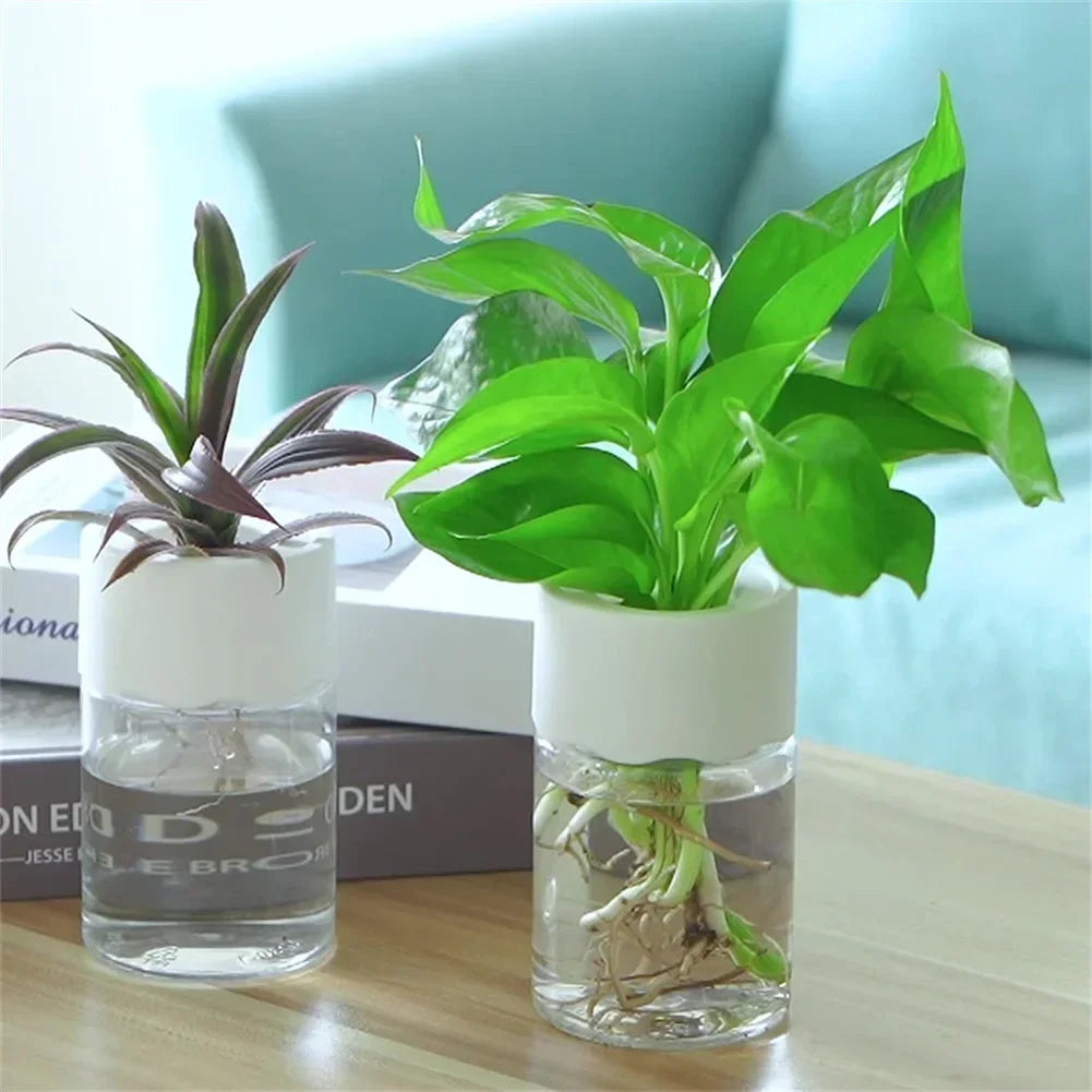 Mini Hydroponic Flower Pot Home Vase Decor Transparent Imitation Glass