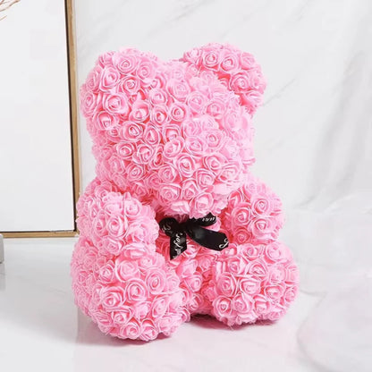 Rose bear teddy bear, 25cm flower bear teddy bear, Valentine's Day