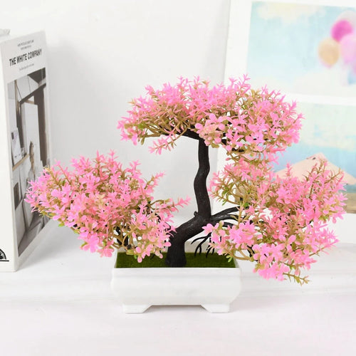 Artificial Plants Bonsai Small Tree Pot Fake Plant Flowers Potted