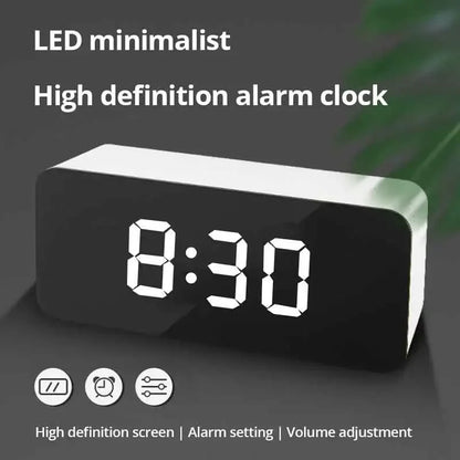 Portable Silent Mirror Clock Bedroom Electronic Digital Alarm Clock