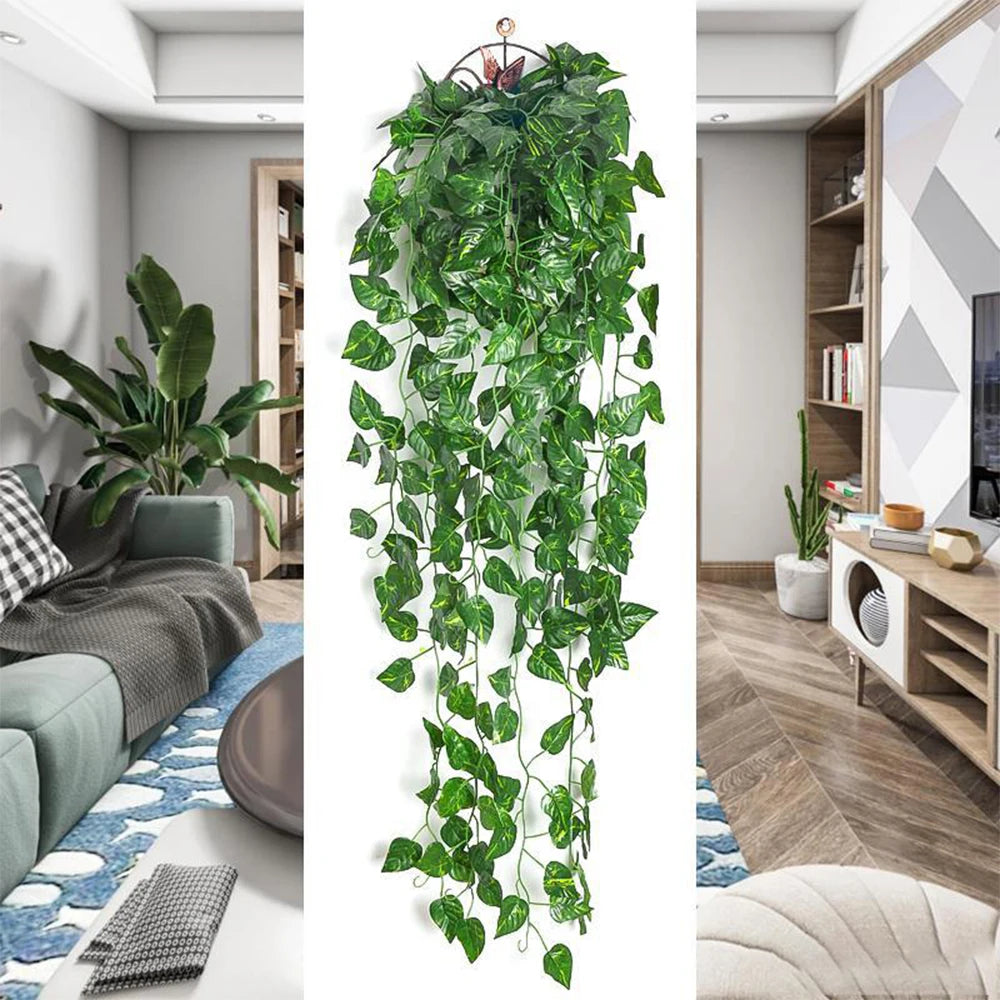 Artificial Plant creeper Green wall hanging Vine Home Garden