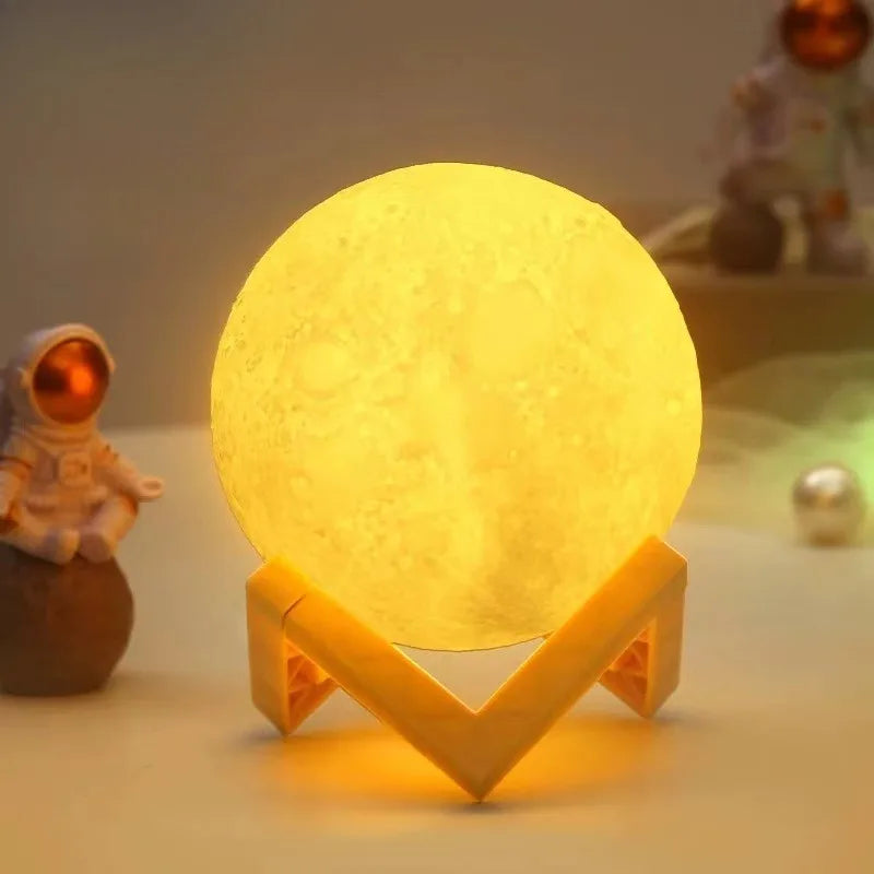 Desktop Moon Ornament,Moon Lamps LED Luna Night Light,Table Lamp for