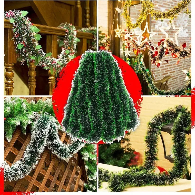 Christmas Green Cane Ribbons Garland DIY Xmas Tree Ornaments Green