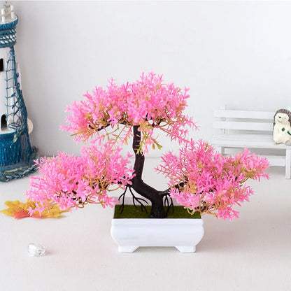 Artificial Plastic Plants Bonsai Small Tree Pot Potted Flower Garden