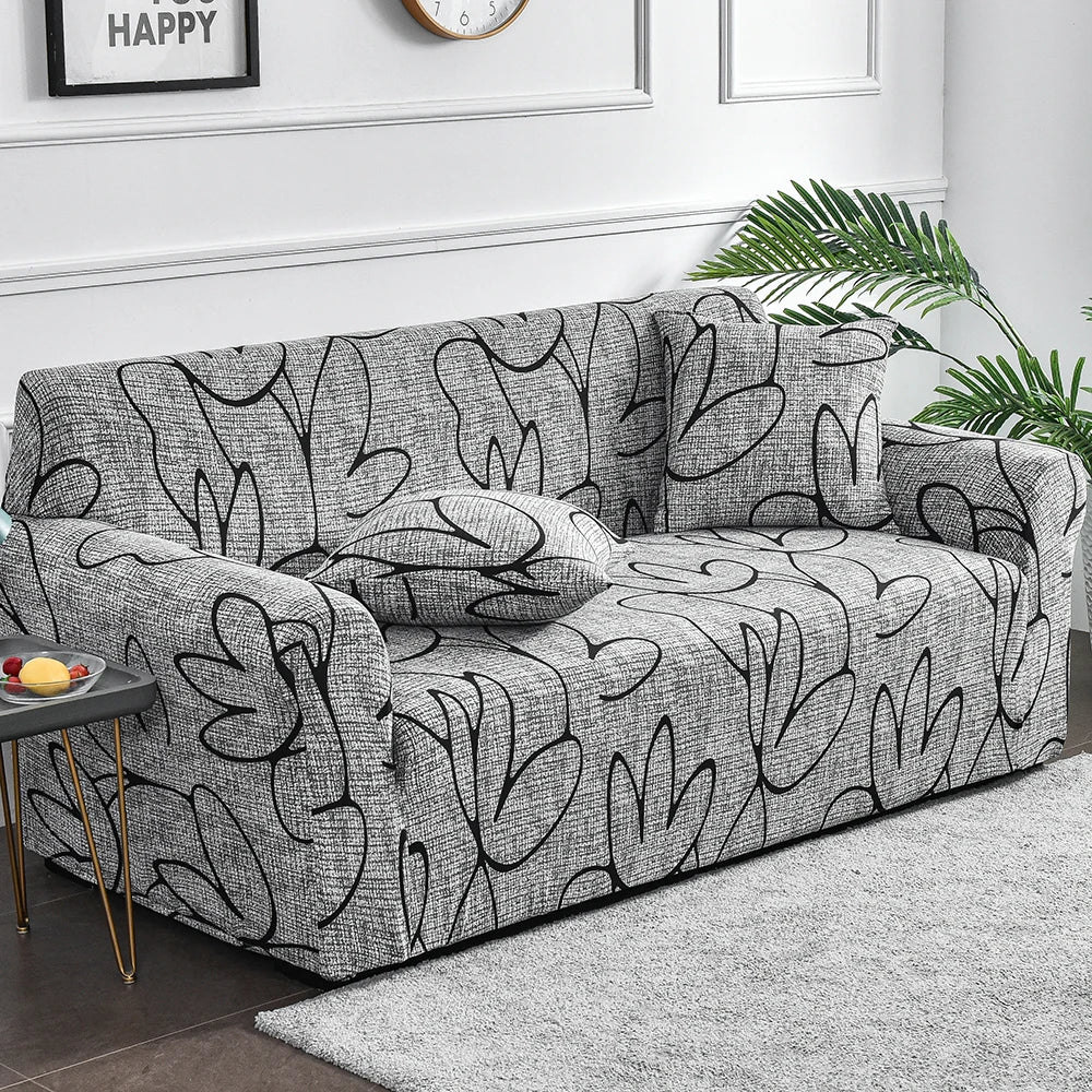 1pc Flower Printed Elastic Sofa Cover Antidirty Spandex Sofa Cover